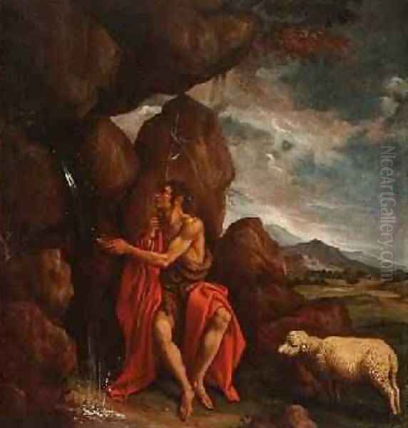 St. John the Baptist in the Desert Oil Painting by Pedro Orrente