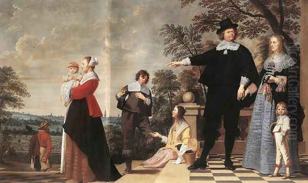 Portrait of a Bruges Family 1645 Oil Painting by Jacob van, the Elder Oost