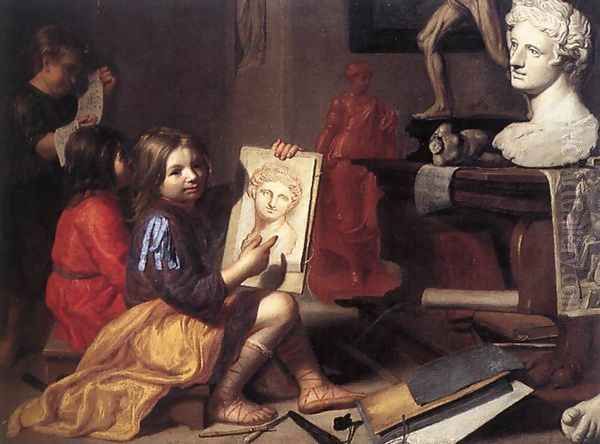 The Artist's Studio 1666 Oil Painting by Jacob van, the Elder Oost