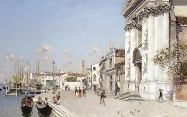 Santa Maria del Rosario, Venice (Santa Maria del Rosario, Venecia) Oil Painting by Martin Rico y Ortega