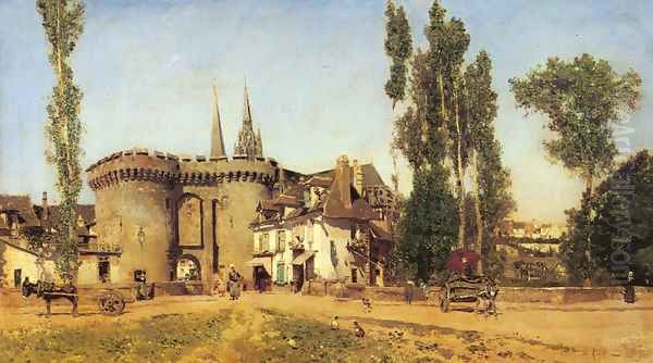 The Village of Chartres Oil Painting by Martin Rico y Ortega