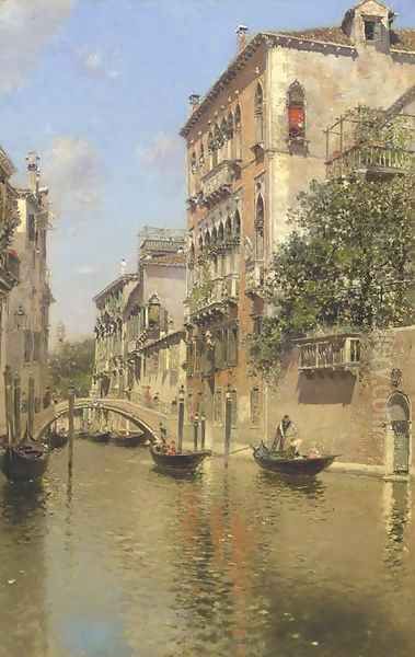 A Canal in Venice Oil Painting by Martin Rico y Ortega