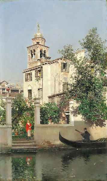 A Venetian serenade Oil Painting by Martin Rico y Ortega