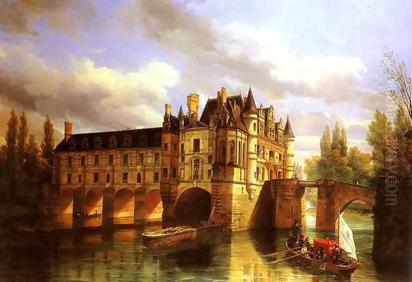 Le Chateau de Chenonceau Oil Painting by Pierre Justin Ouvrie