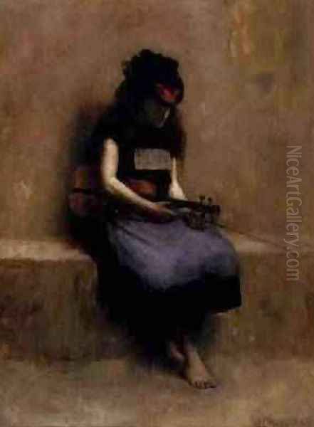 The Blind Violin Player Oil Painting by Joseph O'Reilly