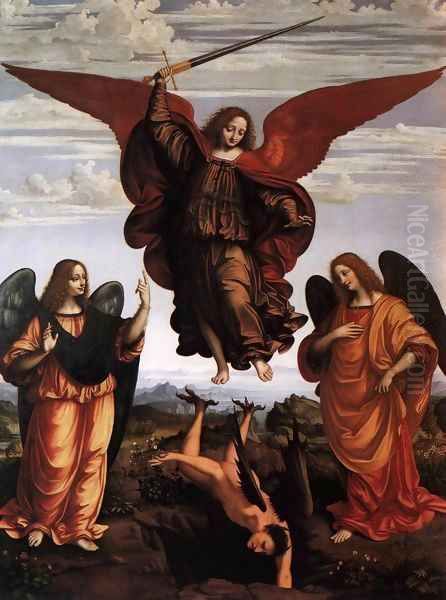 The Three Archangels Oil Painting by Marco d' Oggiono