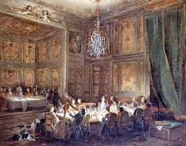 Dinner of the Prince of Conti 1717-76 in the Temple 1766 Oil Painting by Michel-Barthelemy Ollivier