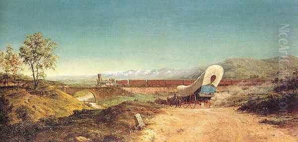 On the Road 1860 Oil Painting by Thomas Proudly Otter