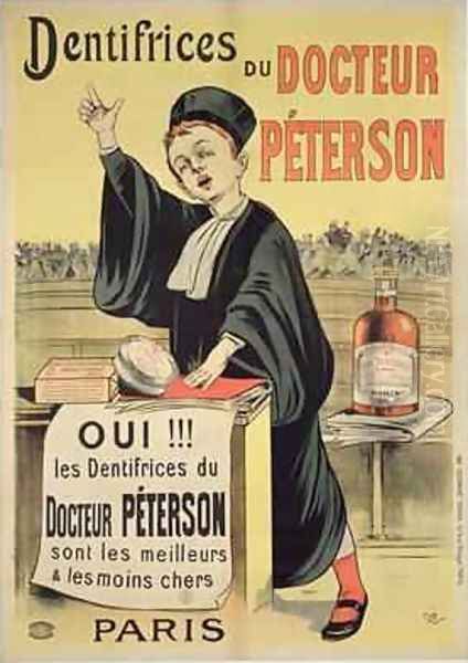 Poster advertising Dr Petersons toothpastes Oil Painting by Eugene Oge