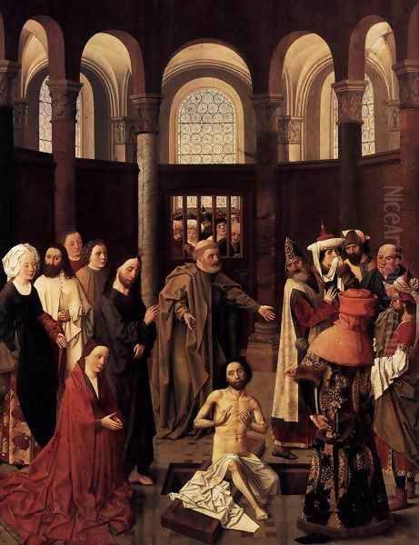 The Raising of Lazarus Oil Painting by Aelbert van Ouwater