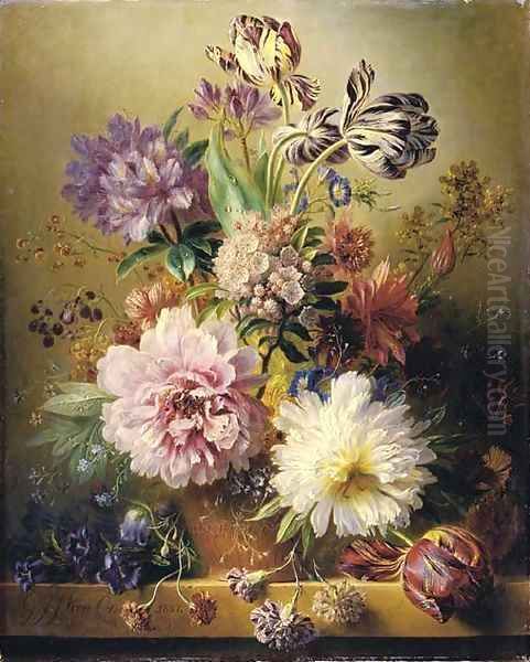 An opulent flower still life Oil Painting by George Jacobus Johannes Van Os