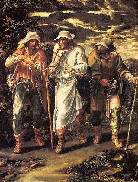 The Walk to Emmaus 1560-65 Oil Painting by Lelio Orsi