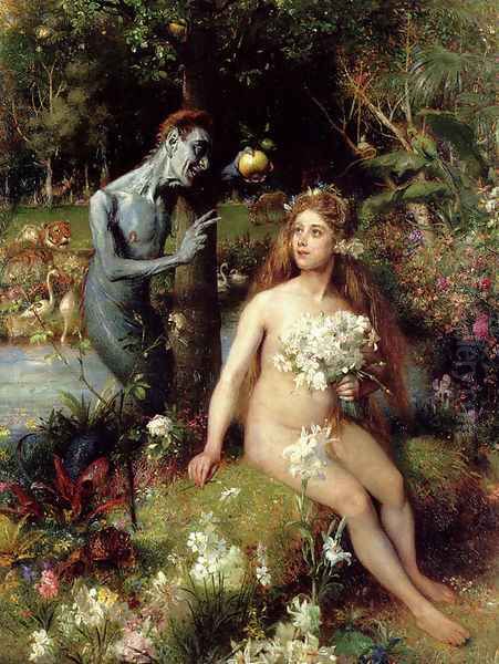 The Temptation Of Eve Oil Painting by Pierre Jan van der Ouderaa