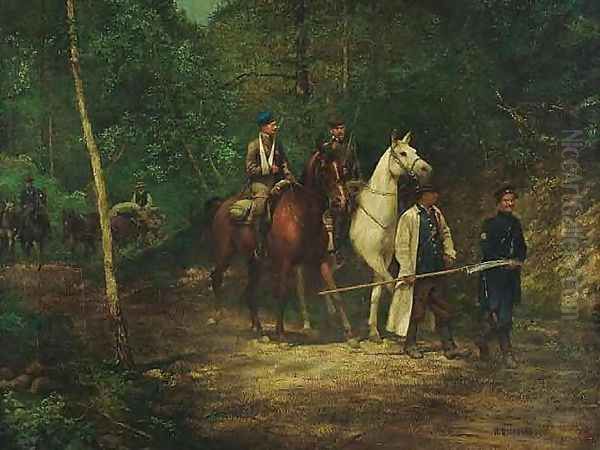 Insurgents of 1863 Oil Painting by Ryszard Okninski