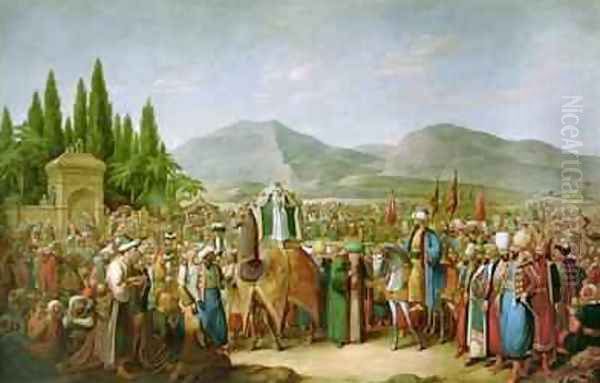 Emir Bechir Shihab II Ruler of the Lebanon Rendering Homage to Ibrahim Pasha before St Jean dAcre in 1831 Oil Painting by George Emmanuel Opitz