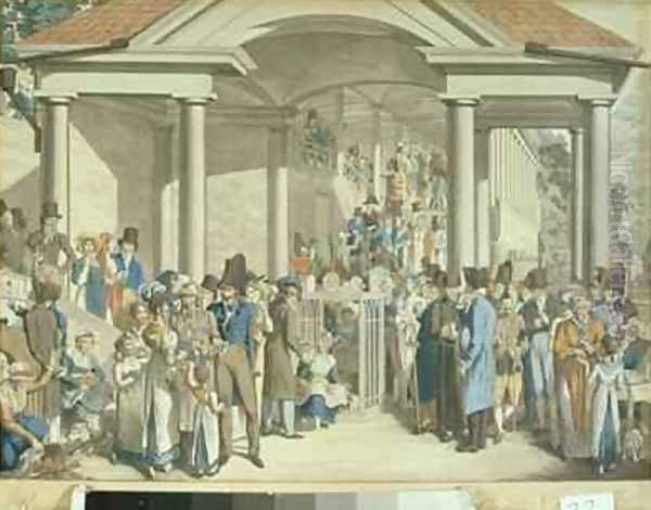 Health Community at the Karlsbader Fountain 1810 Oil Painting by George Emmanuel Opitz