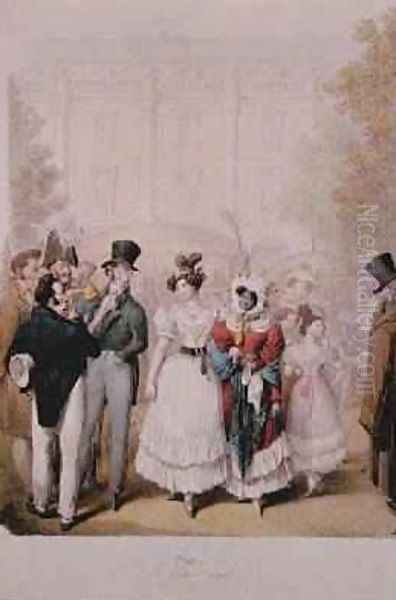 The Palais Royal 1815 Oil Painting by George Emmanuel Opitz