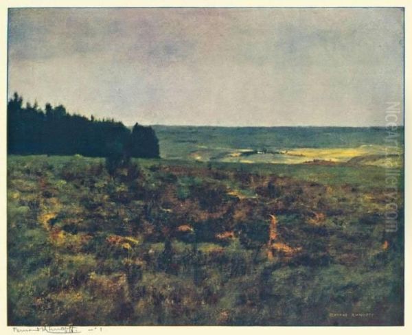 Une Bruyere En Ardennes Oil Painting by Fernand Khnopff