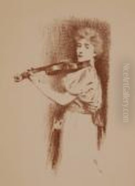 The Violinist Oil Painting by Fernand Khnopff