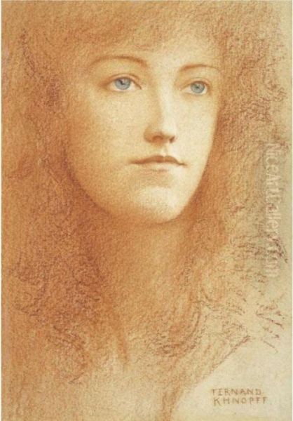 Etude Anglaise Oil Painting by Fernand Khnopff