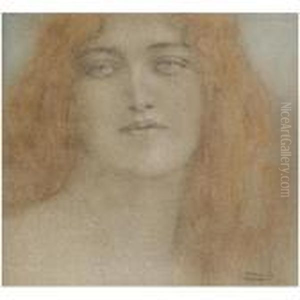 Etude De Femme Oil Painting by Fernand Khnopff