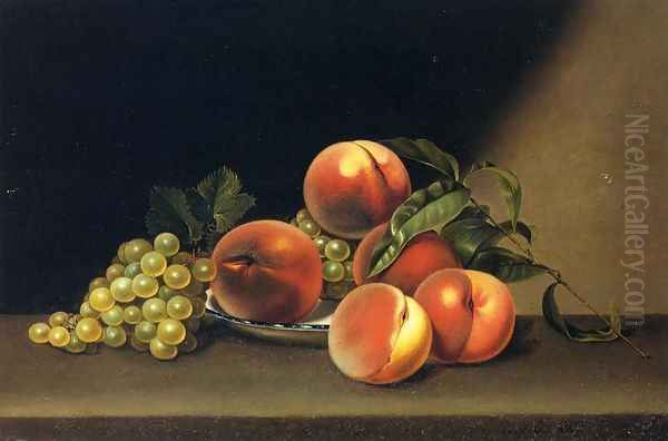 Peaches and Grapes Oil Painting by Joseph Biays Ord