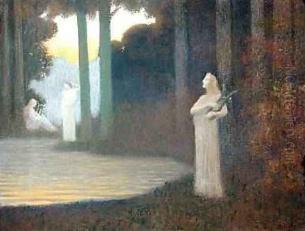 Lyricism in the Forest, 1910 Oil Painting by Alphonse Osbert