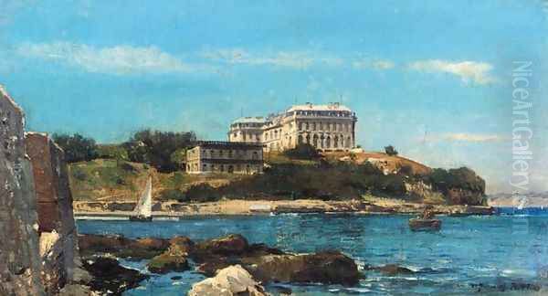 La Cote a Biarritz Oil Painting by Jean-Baptiste Olive