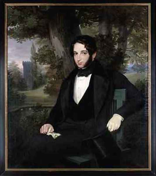 Marriage portrait of Lionel Nathan Rothschild 1836 Oil Painting by Moritz Daniel Oppenheim