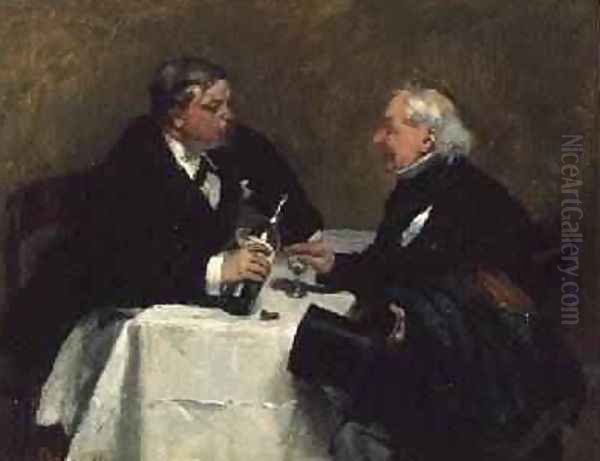 Refusing a Drink, 1876 Oil Painting by David Oyens