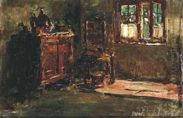 A modest interior Oil Painting by David Oyens