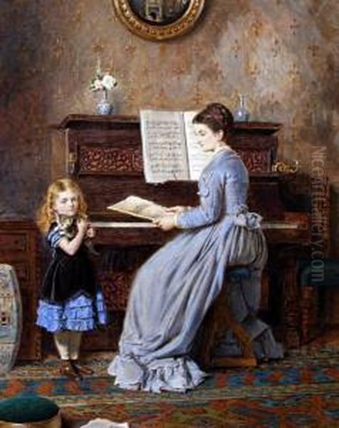 The Piano Lesson Oil Painting by George Goodwin Kilburne