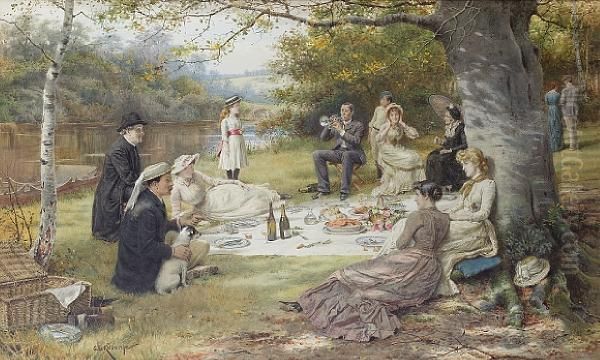 The Picnic Oil Painting by George Goodwin Kilburne