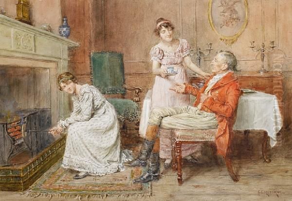 A Warm Welcome Home Oil Painting by George Goodwin Kilburne