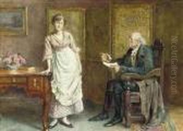 A Domestic Reprimand Oil Painting by George Goodwin Kilburne