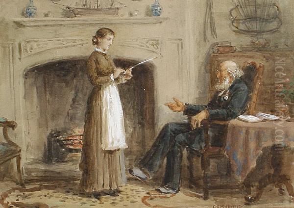 Filling His Pipe Oil Painting by George Goodwin Kilburne