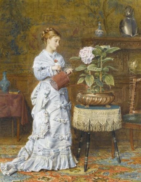 A Tender Plant Oil Painting by George Goodwin Kilburne