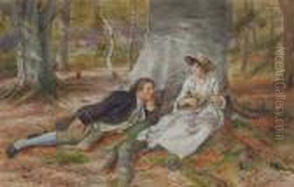 Happy Moments Oil Painting by George Goodwin Kilburne