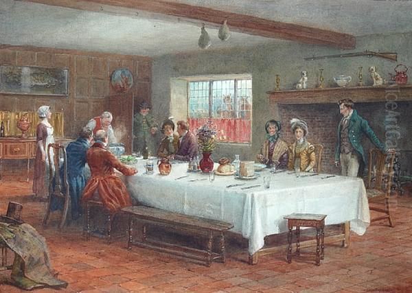 A Meal Stop At A Coaching Inn Oil Painting by George Goodwin Kilburne