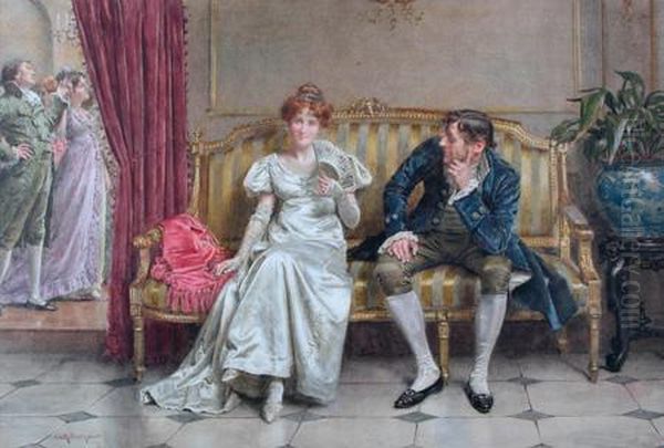 The Courtship Oil Painting by George Goodwin Kilburne