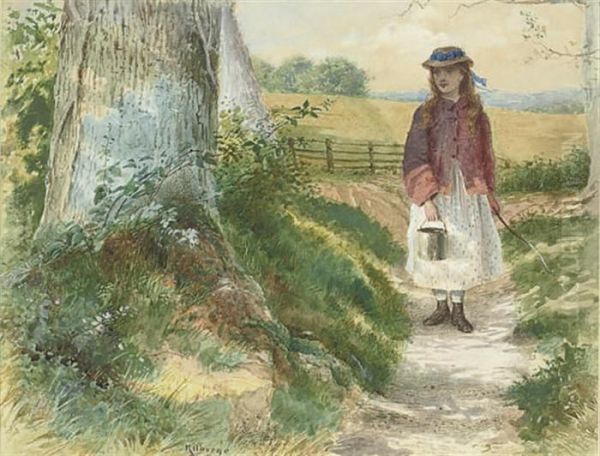 The Little Milkmaid Oil Painting by George Goodwin Kilburne