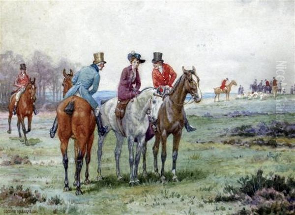 Hunting Party Oil Painting by George Goodwin Kilburne