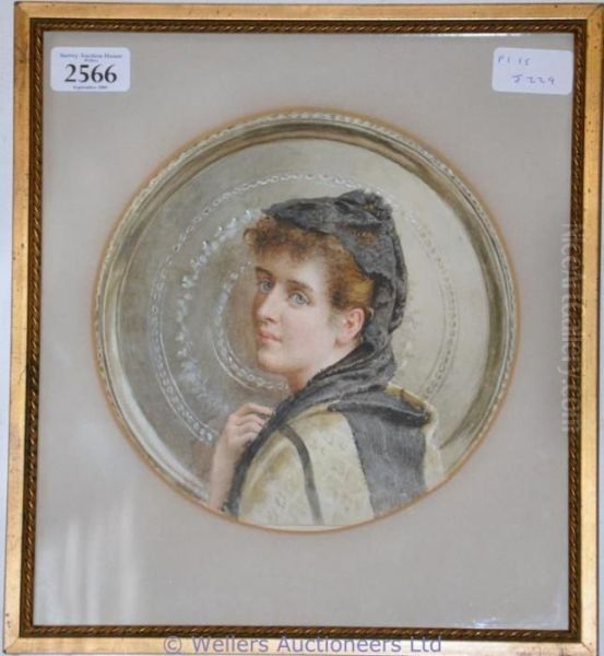 Portrait In The Round Of A Young Woman Oil Painting by George Goodwin Kilburne