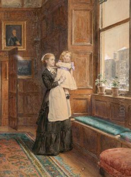 First Snowfall Oil Painting by George Goodwin Kilburne