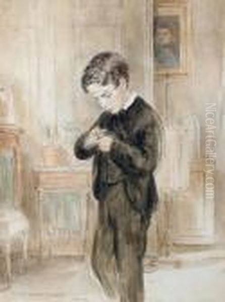 Eton Schoolboy Oil Painting by George Goodwin Kilburne