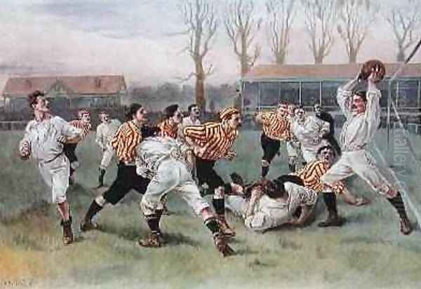 The Football Match, 1890 Oil Painting by Overend, William Heysham