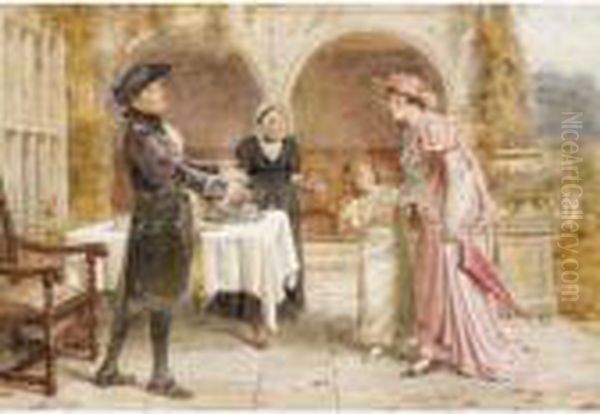 The Greeting Oil Painting by George Goodwin Kilburne