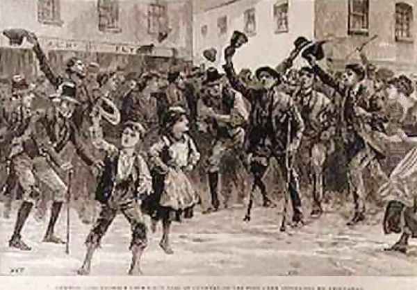 Cheering Lord Randolph Churchills Name at Loughrea, on the Town Crier Announcing his Resignation, from The Illustrated London News, 8th January 1887 Oil Painting by Overend, William Heysham