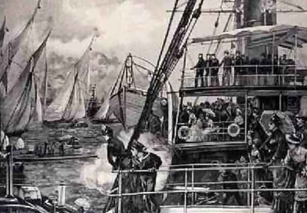 The Prince of Wales Starting the Jubilee Yacht Race, from The Illustrated London News, 25th June 1887 Oil Painting by Overend, William Heysham