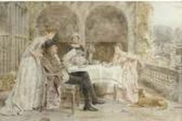 Afternoon Tea Oil Painting by George Goodwin Kilburne